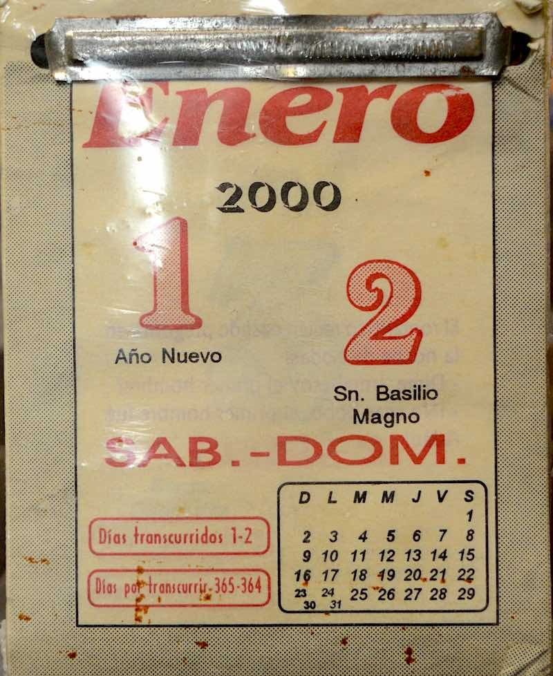 Calendario exfoliador 2000